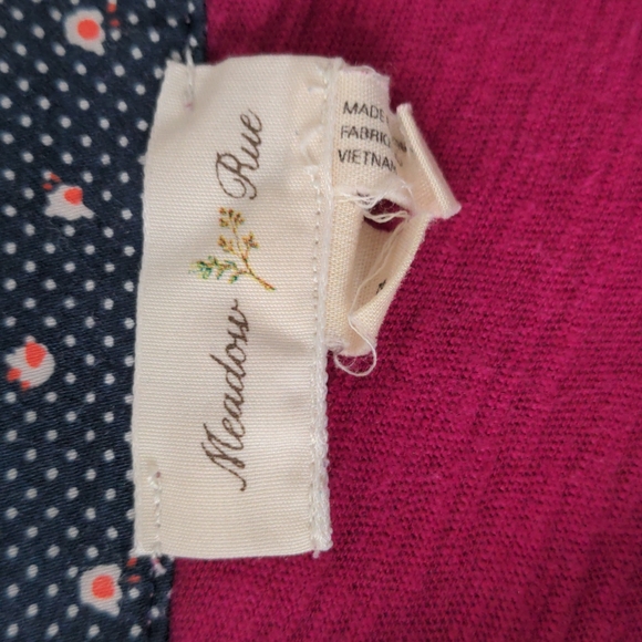 Anthropologie Meadow Rue Tunic Fuchsia Pink Stripe Flowy Boho Top Small - Picture 3 of 7